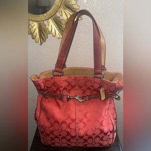 Coach Signature Canvas Buckle Vintage Shoulder Bag